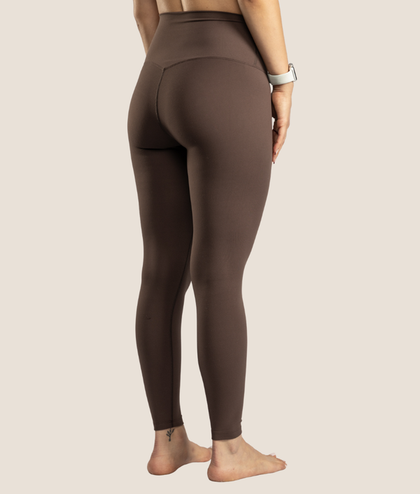 Jenn Leggings in Mocha Brown, view 2 — GYMKUMA