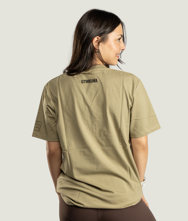J3 T-Shirt in Army Green, view 2 — GYMKUMA