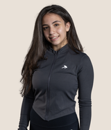 Passion Long sleeve zip up top - Black