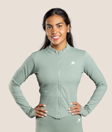 Passion LS zip up top - Matcha Green