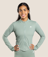Passion LS zip up top - Matcha Green
