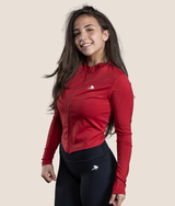 Passion Long sleeve zip up top - Red