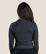 Passion Long sleeve zip up top - Black