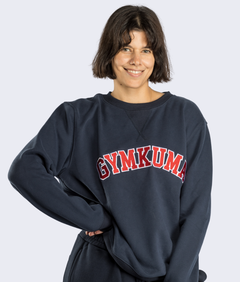 Varsity Sweatshirt in Navy Blue, second fit — GYMKUMA
