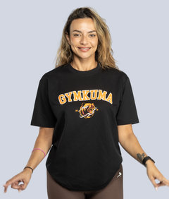 Varsity Bear Women's T-Shirt in Black and Orange — GYMKUMA