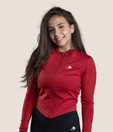 Passion Long sleeve zip up top - Red