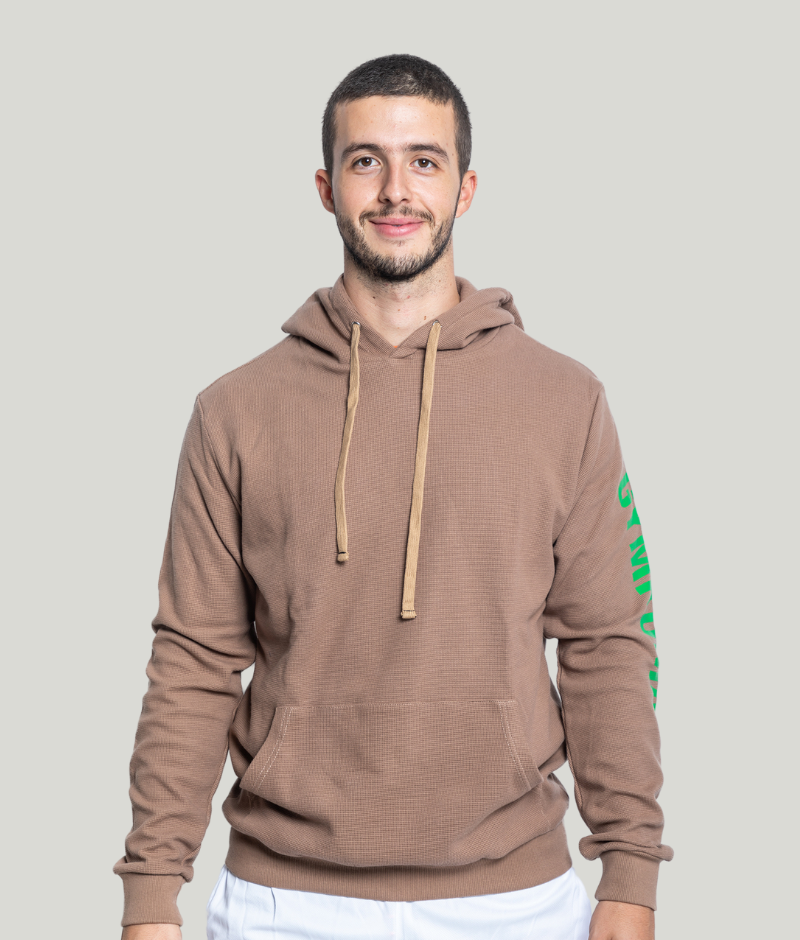 824 Hoodie - Beige/Green