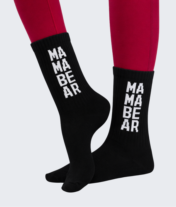 Mama Bear Socks in Black — GYMKUMA