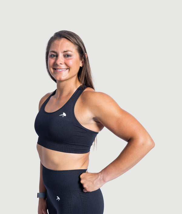 Midnight wire-free seamless sports bra by GYMKUMA