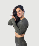 Athena Long Sleeve Crop Top - Jungle