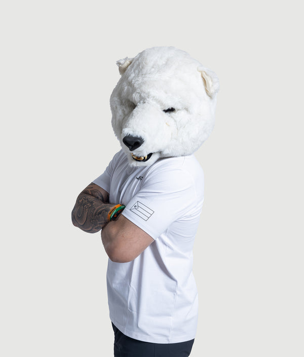 J3 T-Shirt in White, view 2 — GYMKUMA