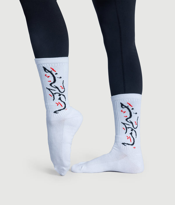 Script Socks - White