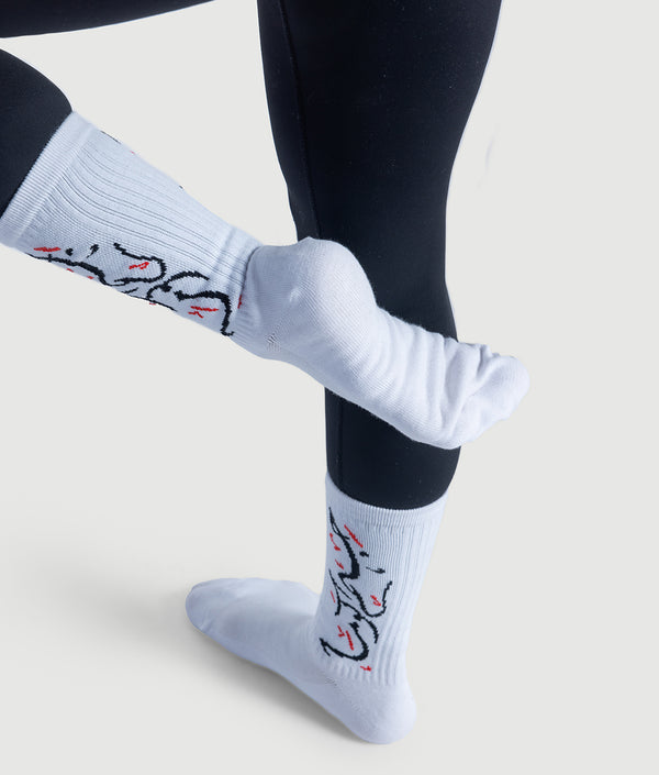 Script Socks - White
