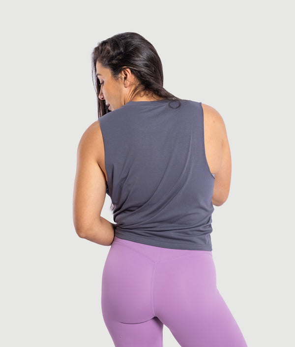 All Out Crop Top - Iron