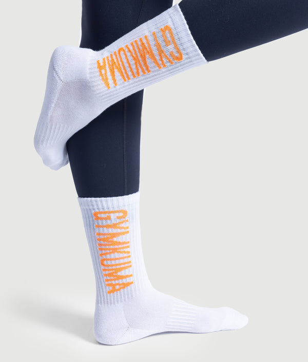 Crew Socks - White/Orange