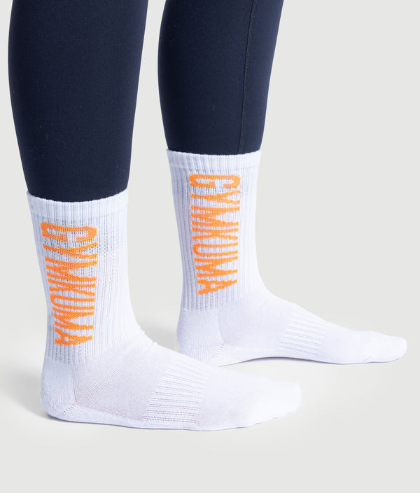 Crew Socks - White/Orange