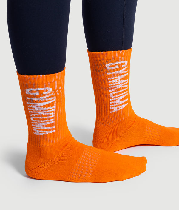 Crew Socks - Orange/White