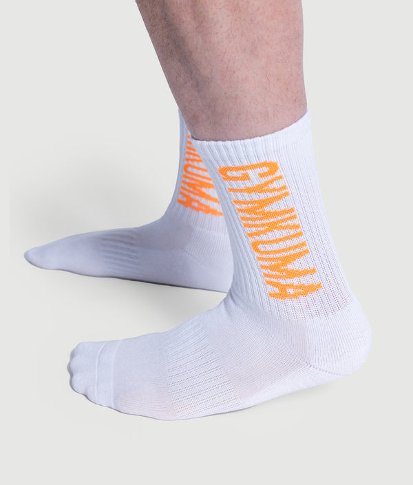 Crew socks - White/Orange