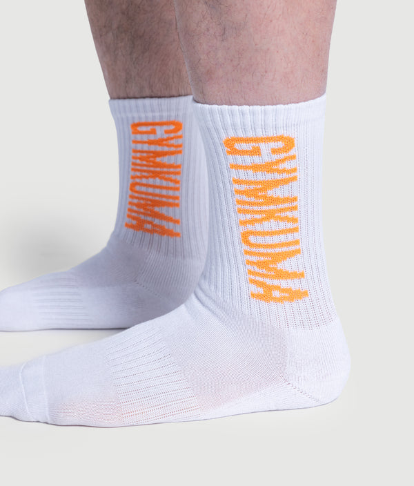 Crew Socks - White/Orange