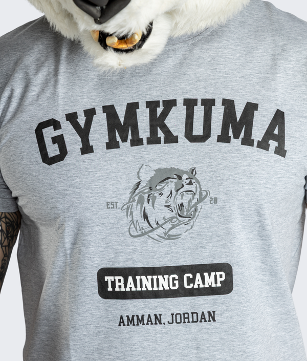 Training Camp Tee in Gray, second fit, view 2 — GYMKUMA