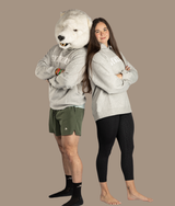 Varsity Oversized Knit Hoodie - Gray/Marshmallow White