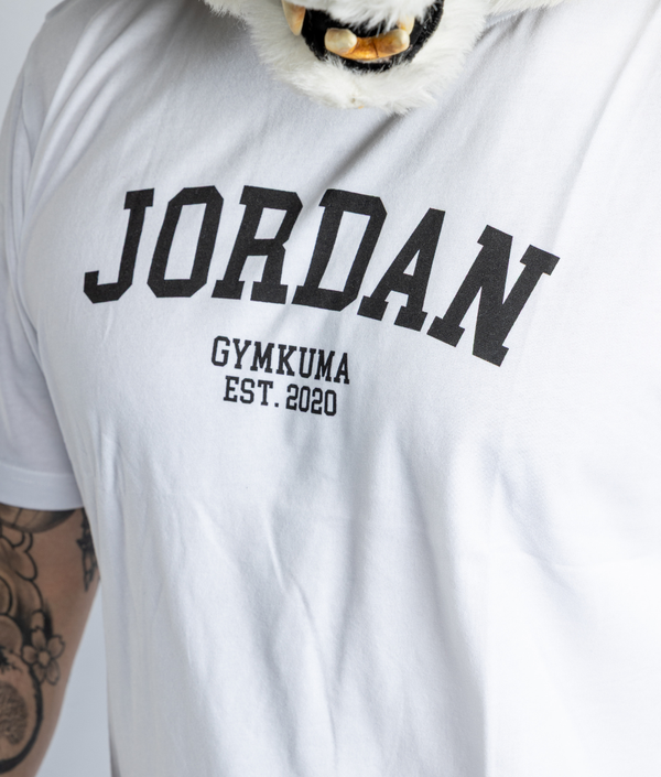 Jordan Varsity T-Shirt in White, second fit, view 2 — GYMKUMA