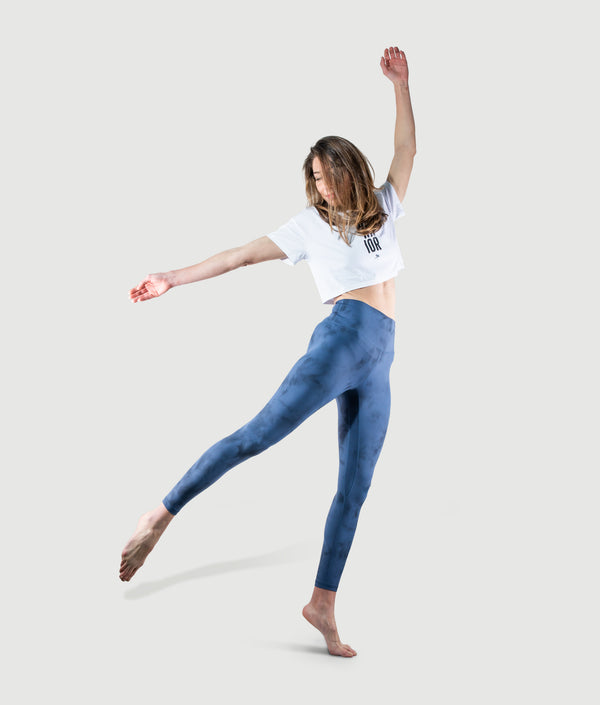 GYMKUMA Seline tie dye leggings in Ocean