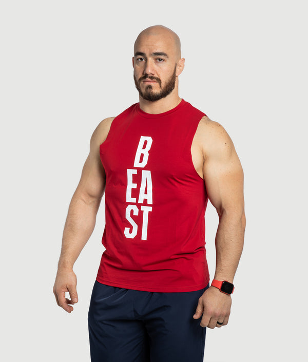 Beast Drop Armhole Tank - Red