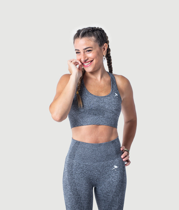 GYMKUMA Athena seamless sports bra in Metal