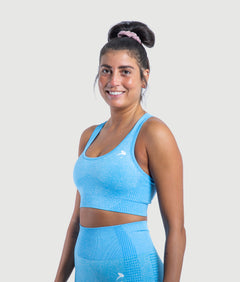 GYMKUMA Athena seamless sports bra in Sky Blue
