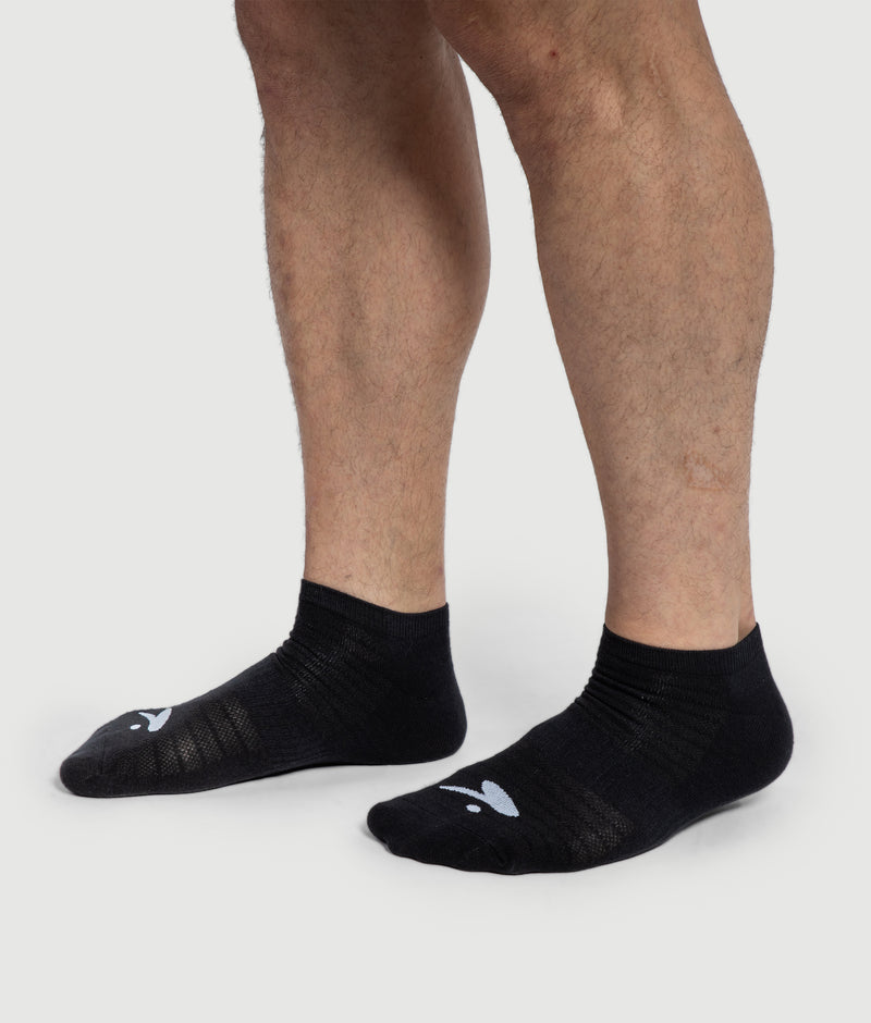 Black No Show Socks (3Pk)