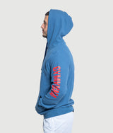 824 Hoodie - Sky Blue/Red