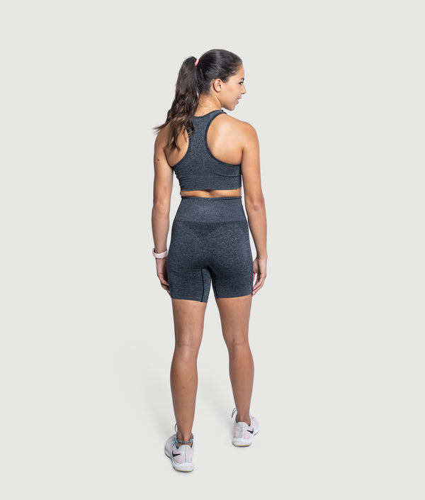 Charcoal Gray Rise seamless set by GYMKUMA