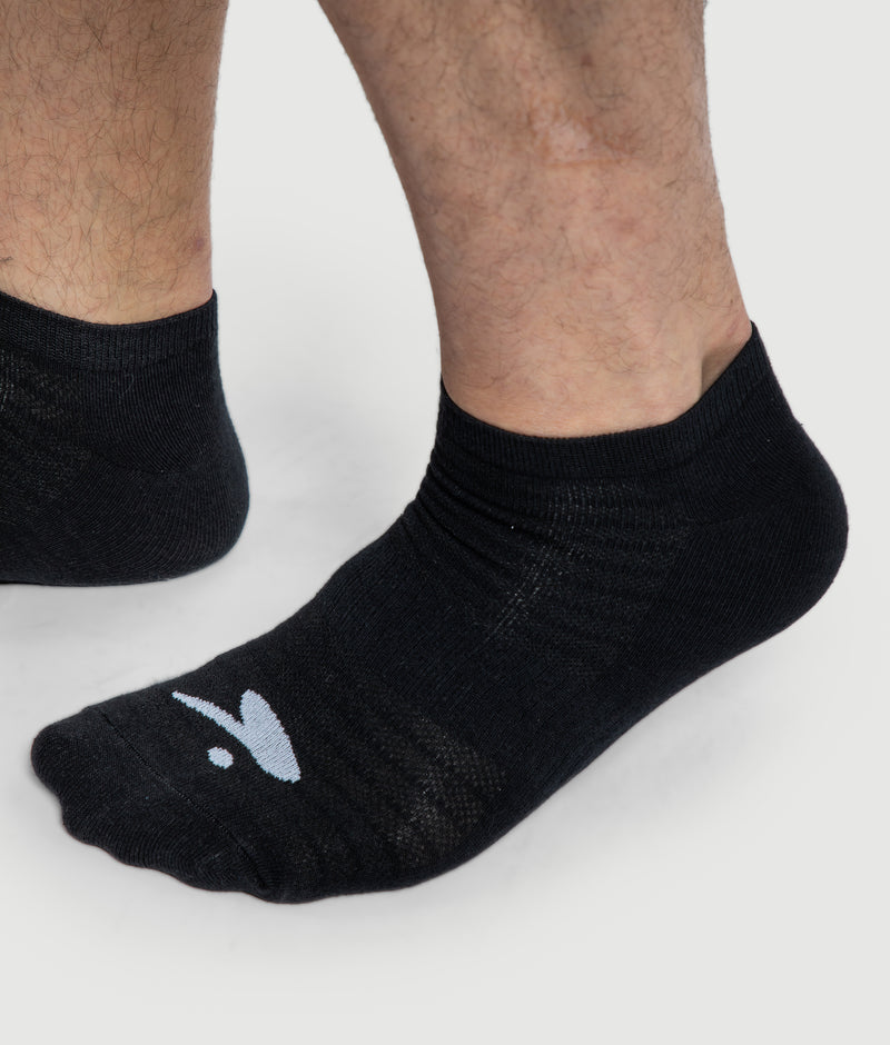 Black No Show Socks (3Pk)
