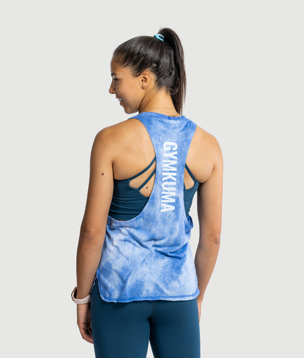 GYMKUMA tie dye tank in Sky Blue