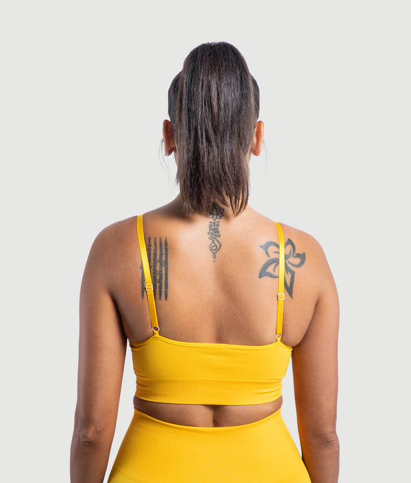Bumblebee Yellow lightweight seamless bra by GYMKUMA