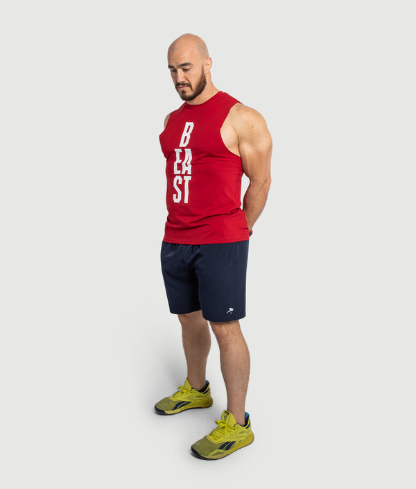 Beast Drop Armhole Tank - Red