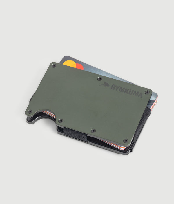Matte army green carbon fiber money clip wallet