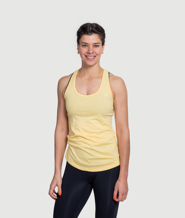 GYMKUMA Cindy racerback tank in Banana Cream